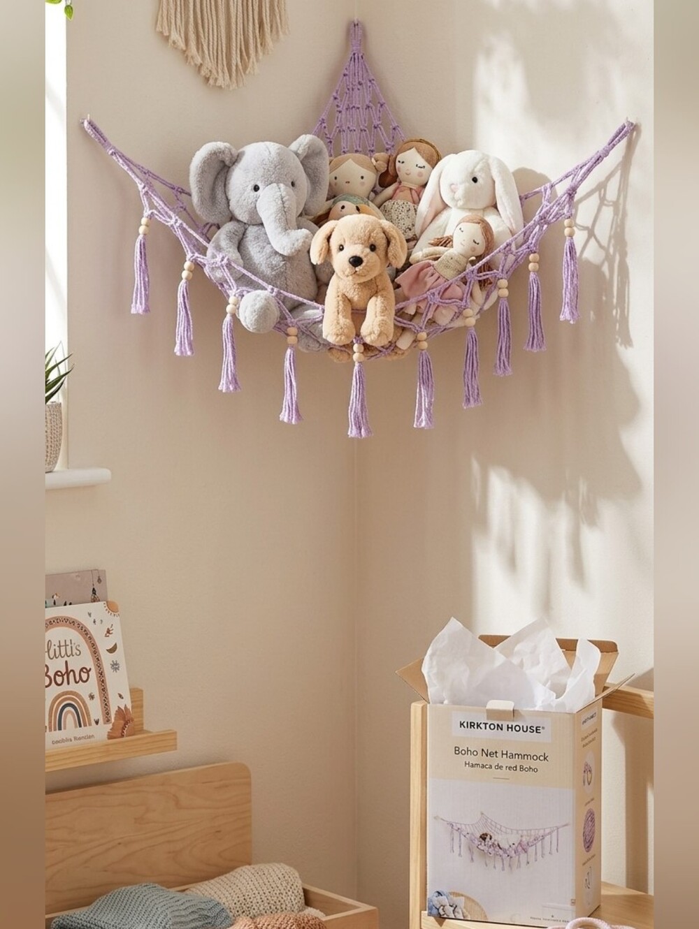Lavendar Boho Hammock- Toy Storage